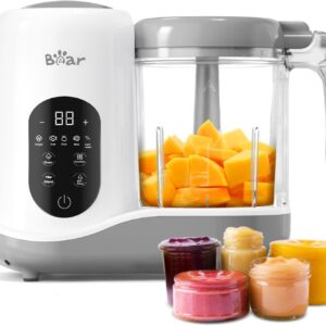 BEAR 2024 Baby Food Maker | One Step Baby Food Processor Steamer Puree Blender | Auto Cooking & Grinding | Baby Food Puree Maker with Self Cleans | Touch Screen Control