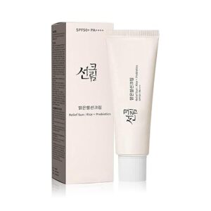 Relief Sun Organic sunscreen SPF50++++PA++++ Rice and Probiotics | Korean Skin Care Solution for All Skin Types | Nourishing Skin Protection and UV Defend