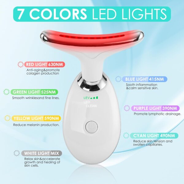 Facial Massager Red-Light-Therapy-for-Face and Neck, Face sculpting Wand with 7 Color - Image 2