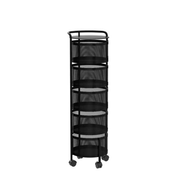 JAQ Rotating Storage Shelves Rack for Kitchen, 4-Tier Multi Layer Removable Basket Shelf Organizer on Rolling Wheels for Fruit Vegetable Grocery Corns Potato Onion (4-Tier, White) - Image 19