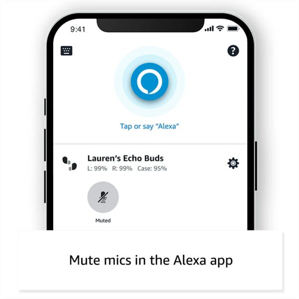 Amazon Echo Buds (newest model), True Wireless Bluetooth 5.2 Earbuds with Alexa, audio personalization, multipoint, 20H battery with charging case, fast charging, sweat resistant, Black - Image 6