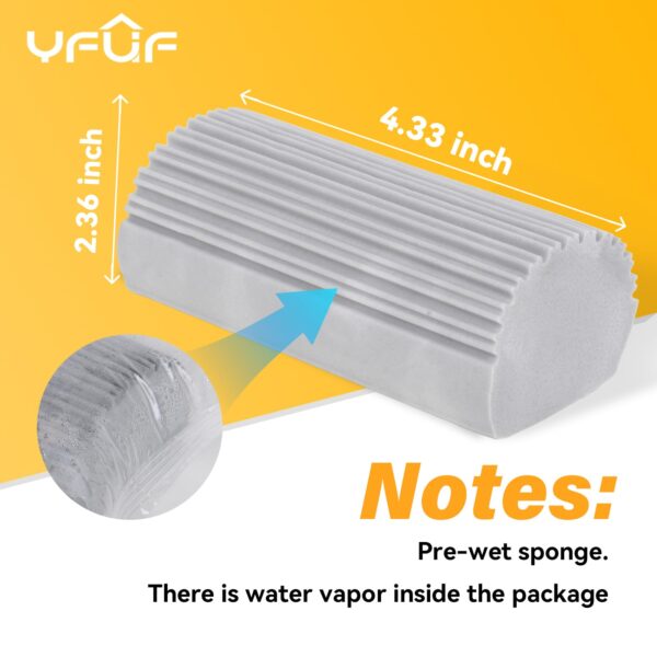 2-Pack Damp Clean Duster Sponge, Magic Sponge Eraser Baseboard Cleaner Tool, Dusters for Cleaning Blinds, Glass, Vents, Railings, Mirrors,Window Track Grooves and Faucets - Image 5