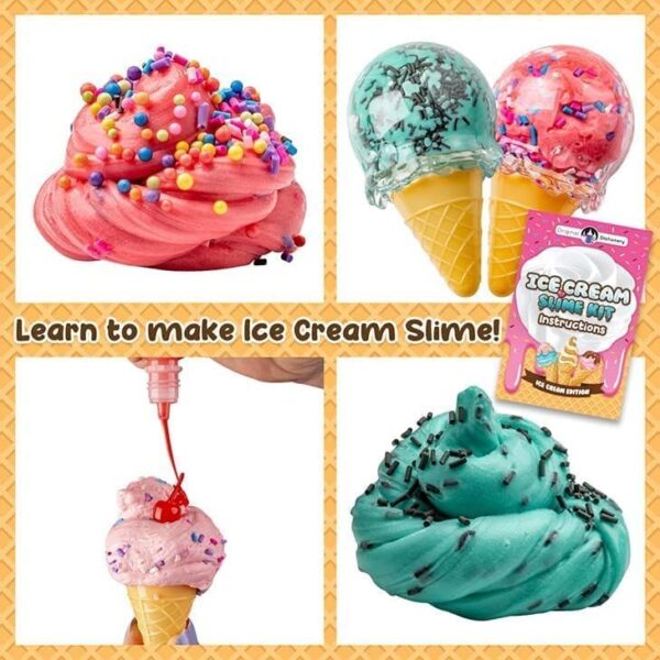 Original Stationery DIY Ice Cream Slime Kit for Girls, Amazing Ice Cream Slime Making Kit to Make Butter Cloud & Foam Slimes, Fun Easter Present, 10 Year Old Girl Birthday Gifts & Toys for Girls 8-10 - Image 4