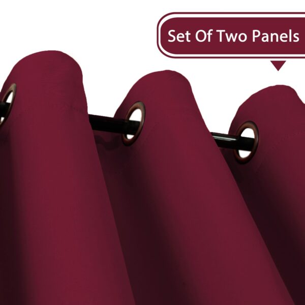 H.VERSAILTEX Premium Blackout Curtains for Bedroom Thermal Insulated Room Darkening Curtains Bedroom Curtains for Christmas Home Decoration - Grommet Top (2 Panels,Burgundy, 52 by 84 - Inch) - Image 9
