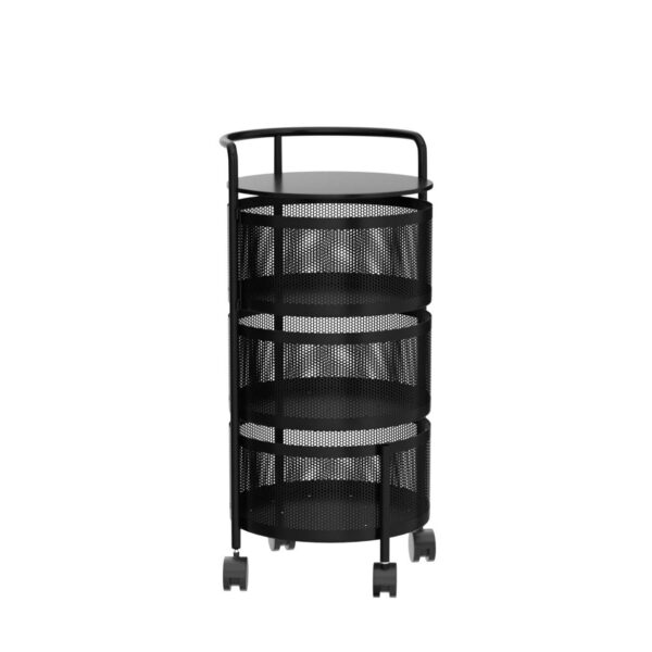 JAQ Rotating Storage Shelves Rack for Kitchen, 4-Tier Multi Layer Removable Basket Shelf Organizer on Rolling Wheels for Fruit Vegetable Grocery Corns Potato Onion (4-Tier, White) - Image 13