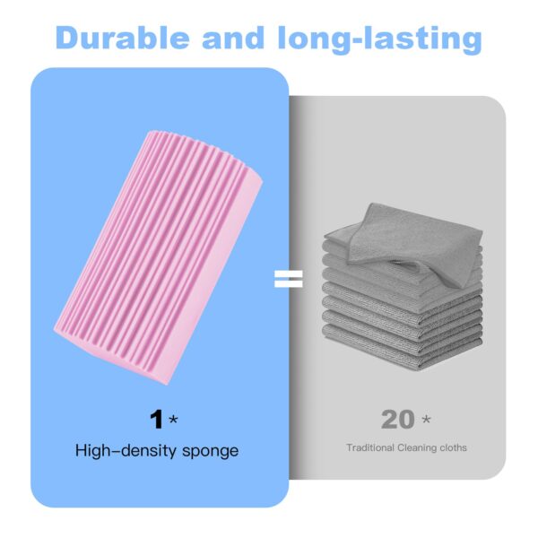 2-Pack Damp Clean Duster Sponge, Magic Sponge Eraser Baseboard Cleaner Tool, Dusters for Cleaning Blinds, Glass, Vents, Railings, Mirrors,Window Track Grooves and Faucets - Image 42
