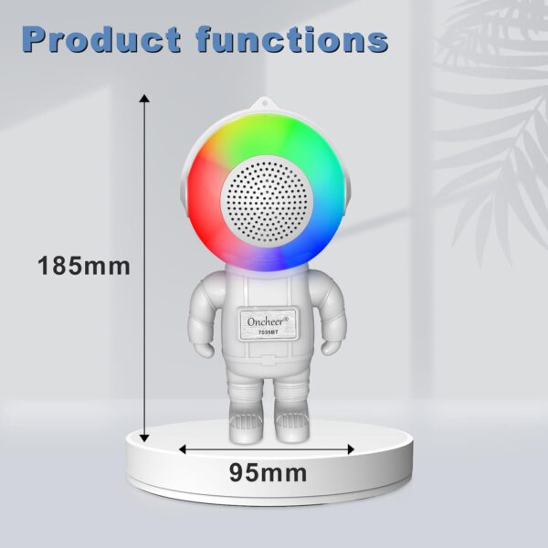 Astronaut Portable Wireless Bluetooth Speaker with Colorful RGB Light, Loud Stereo Sound, Support USB TF Card Playing, Speaker for Home, Outdoors, Gifts for Adults, Teens, Christmas, Birthday - Image 6