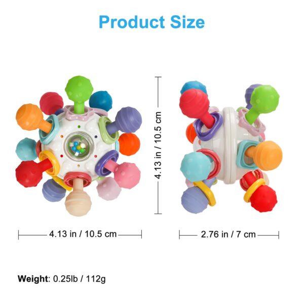 TOHIBEE Baby Montessori Sensory Teether Toy for 0-6, 6-12 Months, Blue, Silicone & ABS Plastic, Baby Rattle - Image 18