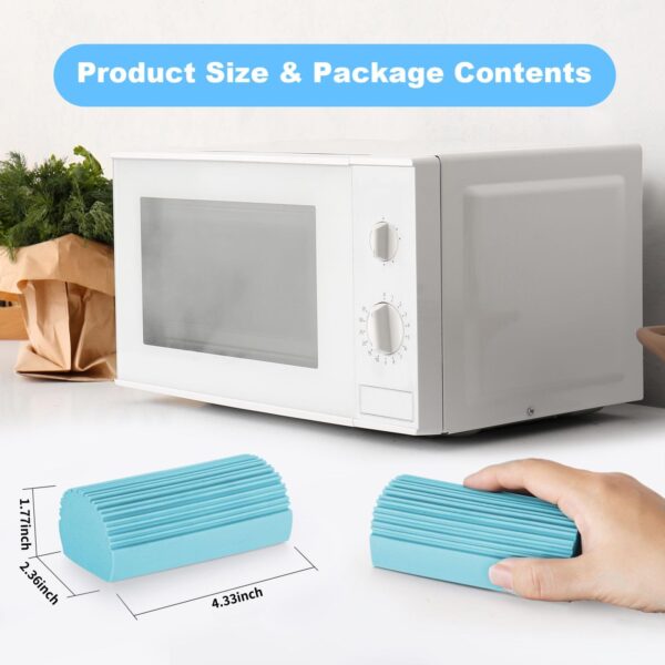 2-Pack Damp Clean Duster Sponge, Magic Sponge Eraser Baseboard Cleaner Tool, Dusters for Cleaning Blinds, Glass, Vents, Railings, Mirrors,Window Track Grooves and Faucets - Image 12