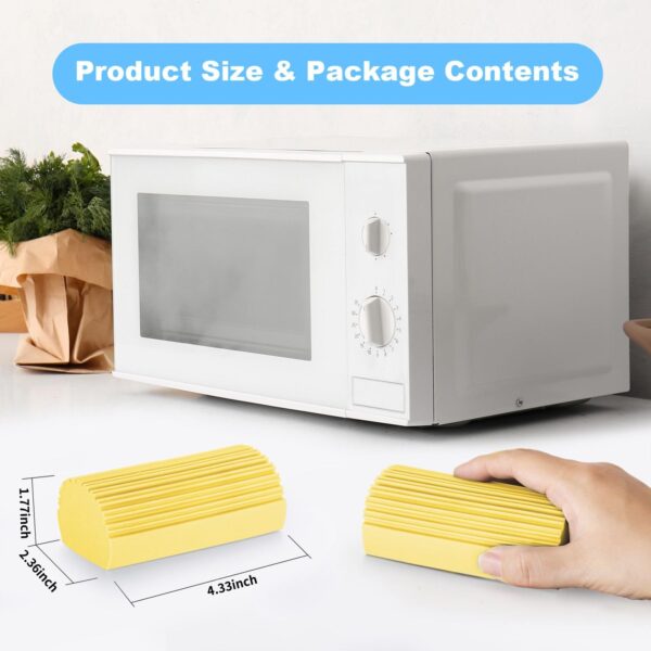 2-Pack Damp Clean Duster Sponge, Magic Sponge Eraser Baseboard Cleaner Tool, Dusters for Cleaning Blinds, Glass, Vents, Railings, Mirrors,Window Track Grooves and Faucets - Image 18