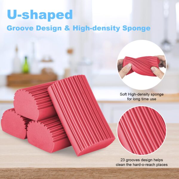 2-Pack Damp Clean Duster Sponge, Magic Sponge Eraser Baseboard Cleaner Tool, Dusters for Cleaning Blinds, Glass, Vents, Railings, Mirrors,Window Track Grooves and Faucets - Image 30