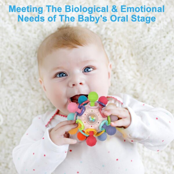 TOHIBEE Baby Montessori Sensory Teether Toy for 0-6, 6-12 Months, Blue, Silicone & ABS Plastic, Baby Rattle - Image 8
