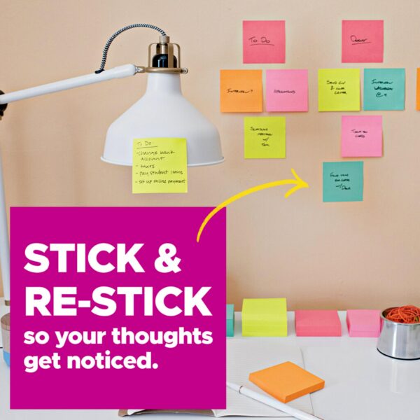 Post-it Super Sticky Notes, Limited Edition Color Collection, 3x3 in, 15 Pads/Pack, 45 Sheets/Pad - Image 7