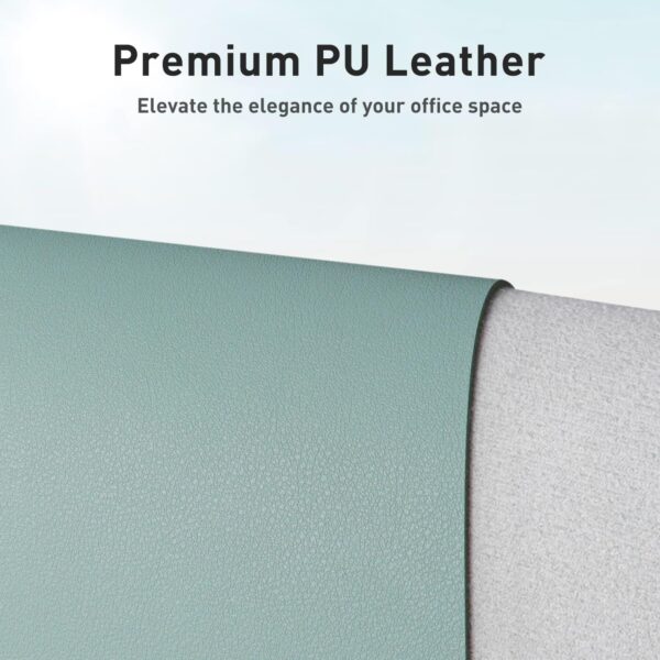 Aothia Leather Desk Pad Protector, Mouse Pad, Office Desk Mat, Non-Slip PU Leather Desk Blotter, Laptop Desk Pad, Waterproof Desk Writing Pad for Office and Home (Light Blue,31.5" x 15.7") - Image 3