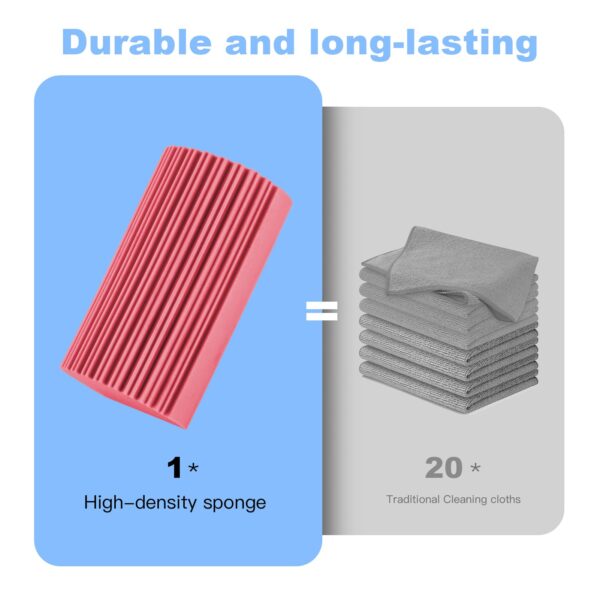 2-Pack Damp Clean Duster Sponge, Magic Sponge Eraser Baseboard Cleaner Tool, Dusters for Cleaning Blinds, Glass, Vents, Railings, Mirrors,Window Track Grooves and Faucets - Image 29