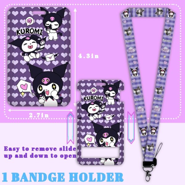 iseainno Kuromi School Supplies Set Cute Stationery Gift Set Kawaii Back to School Including A5 NotebookPencil CasePens,Stickers,ID Badge holderRuler Eraser Perfect Easter Birthday Gifts for Kids - Image 7