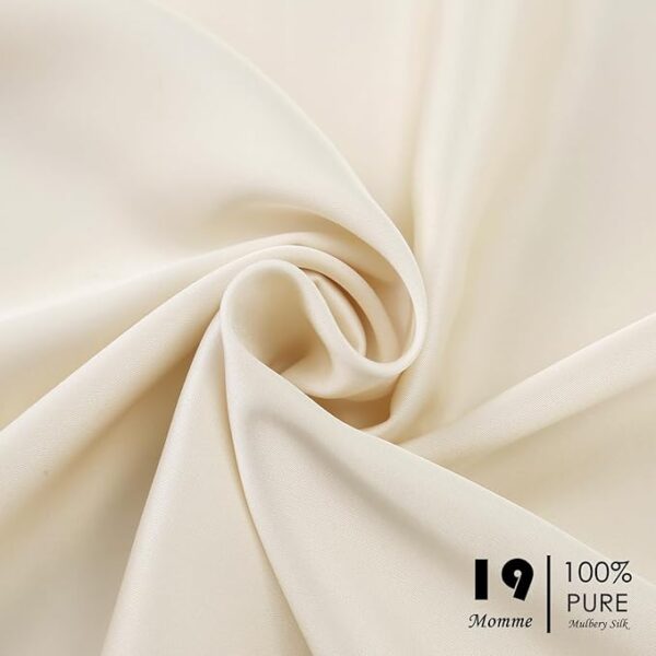 100% Silk Pillowcase Set for Hair and Skin - Cooling Mulberry Silk, Standard Size (Beige, 2 Pack) - Image 2