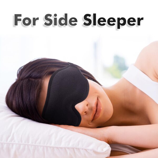 Sleep Eye Mask for Men Women, Lash Extensions 3D Sleeping Mask, Travel Blackout Night Blindfold Eye Shade Cover with Adjustable Strap (Black-3D) - Image 5