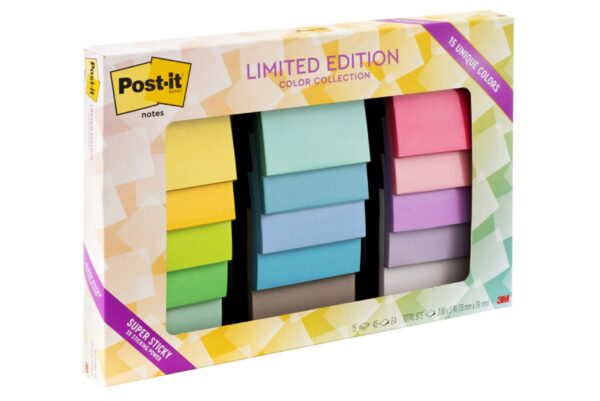 Post-it Super Sticky Notes, Limited Edition Color Collection, 3x3 in, 15 Pads/Pack, 45 Sheets/Pad - Image 10