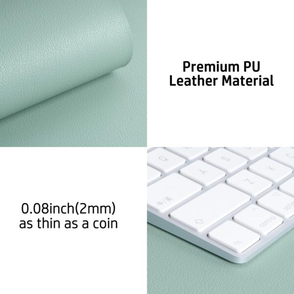 Aothia Leather Desk Pad Protector, Mouse Pad, Office Desk Mat, Non-Slip PU Leather Desk Blotter, Laptop Desk Pad, Waterproof Desk Writing Pad for Office and Home (Light Blue,31.5" x 15.7") - Image 9