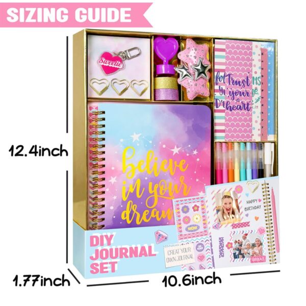 Nollh DIY Journal Kit for Girls - DIY Journal Set for Tween & Teen Girls, Stationery Set, Scrapbook & Diary Supplies Set, Journaling Art Crafts Kit, Ideal Gifts for 8 9 10 11 12 13 14 Year Old Girl - Image 3