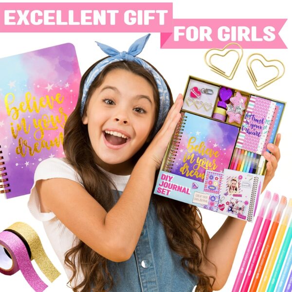 Nollh DIY Journal Kit for Girls - DIY Journal Set for Tween & Teen Girls, Stationery Set, Scrapbook & Diary Supplies Set, Journaling Art Crafts Kit, Ideal Gifts for 8 9 10 11 12 13 14 Year Old Girl - Image 8