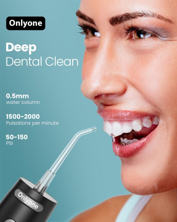 Onlyone Water Dental Flosser Pick for Teeth, 300ML Portable Oral Irrigator, Rechargeable Travel Irrigation Cleaner, Professional Electric Flossing Machine Power Flossers & Irrigator Accessories - Image 8