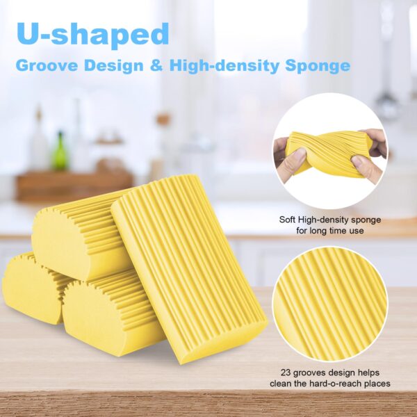 2-Pack Damp Clean Duster Sponge, Magic Sponge Eraser Baseboard Cleaner Tool, Dusters for Cleaning Blinds, Glass, Vents, Railings, Mirrors,Window Track Grooves and Faucets - Image 52