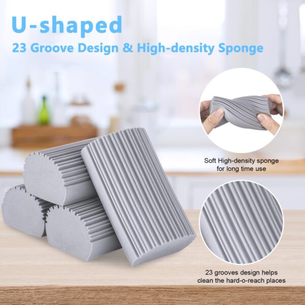 2-Pack Damp Clean Duster Sponge, Magic Sponge Eraser Baseboard Cleaner Tool, Dusters for Cleaning Blinds, Glass, Vents, Railings, Mirrors,Window Track Grooves and Faucets - Image 38