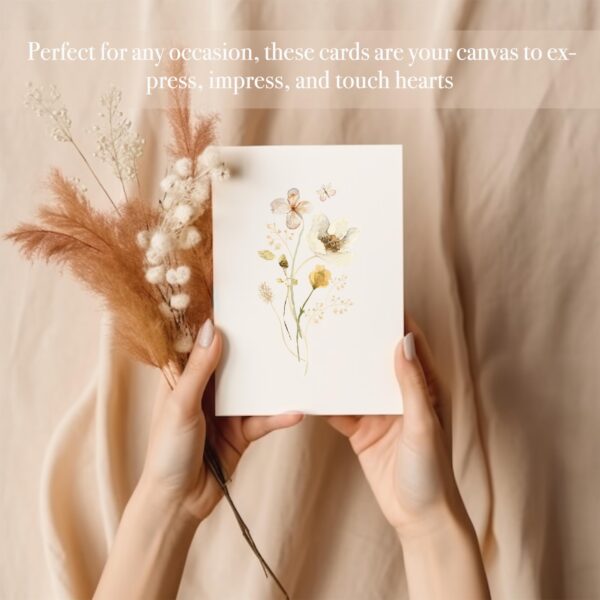 slapaflife Blank Cards,Blank Greeting Cards 4x6,40Pack -Elegant Floral Design Blank Greeting Cards,Note Cards with Matching Peel-and-Seal Rustic Envelopes - Image 7
