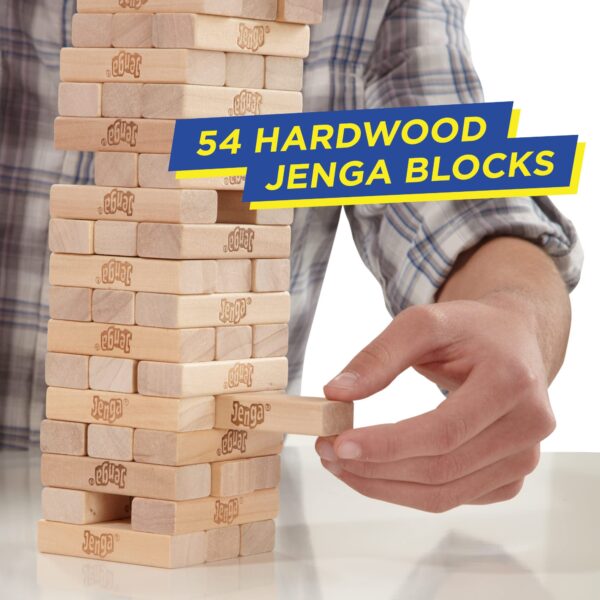 Jenga Game | The Original Wood Block Game with Genuine Hardwood Blocks | Stacking Tower Game | Ages 6+ | 1 or More Players | Party Games for Kids | Family Games - Image 10