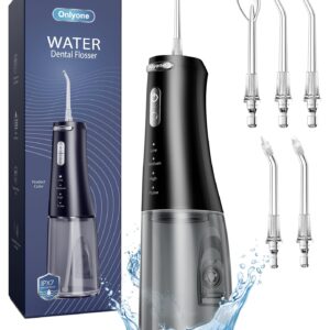 Onlyone Water Dental Flosser Pick for Teeth, 300ML Portable Oral Irrigator, Rechargeable Travel Irrigation Cleaner, Professional Electric Flossing Machine Power Flossers & Irrigator Accessories