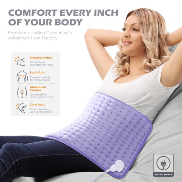 Heating Pad for Back Pain Cramps Relief - Electric Heating Pad for Neck/Shoulder/Muscle Pain - 6 Heat Settings, Auto Off, Moist Heat Options, Machine Washable, Christmas Gifts for Women,Mom,Sister -XL - Image 7