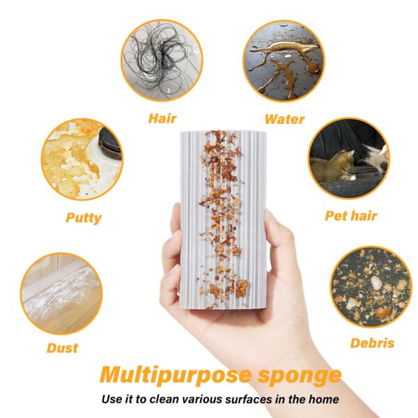 2-Pack Damp Clean Duster Sponge, Magic Sponge Eraser Baseboard Cleaner Tool, Dusters for Cleaning Blinds, Glass, Vents, Railings, Mirrors,Window Track Grooves and Faucets - Image 3