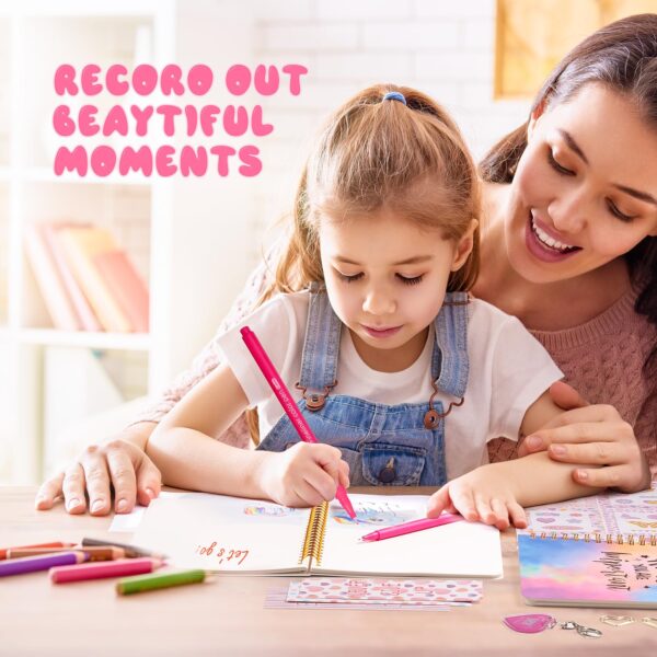 R RUCKERCO Girls DIY Diary 54 Pcs Diary Set,Toys for Ages 8-13,DIY Stationery Set, Thin Stickers and Little Girls Daily Supplies, Gifts for Teen Good Idea Choice - Image 4