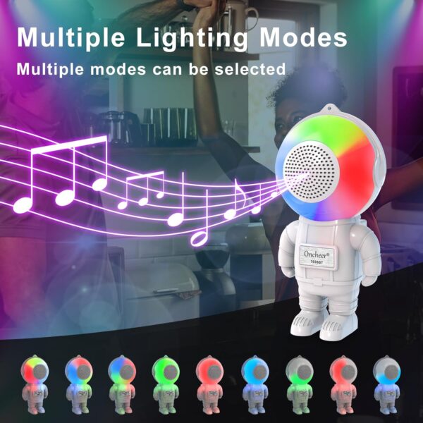 Astronaut Portable Wireless Bluetooth Speaker with Colorful RGB Light, Loud Stereo Sound, Support USB TF Card Playing, Speaker for Home, Outdoors, Gifts for Adults, Teens, Christmas, Birthday - Image 3