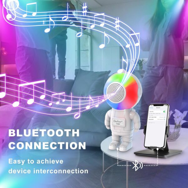 Astronaut Portable Wireless Bluetooth Speaker with Colorful RGB Light, Loud Stereo Sound, Support USB TF Card Playing, Speaker for Home, Outdoors, Gifts for Adults, Teens, Christmas, Birthday - Image 2