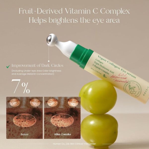 AXIS-Y Vegan Collagen Eye Serum - K Beauty Triple Hyaluronic Acid & Peptide Collagen Serum Improve Skin Elasticity, Reduce Fine Lines & Dark Circles - Vegan Korean Skin Care Eye Cream - Image 7