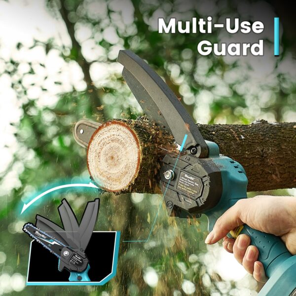 Seesii Mini Chainsaw Cordless 6-inch, Handheld Electric Power Chain Saw with 2 Batteries, for Tree Trimming Wood Cutting, Best Gifts for Dad, Husband - Image 20