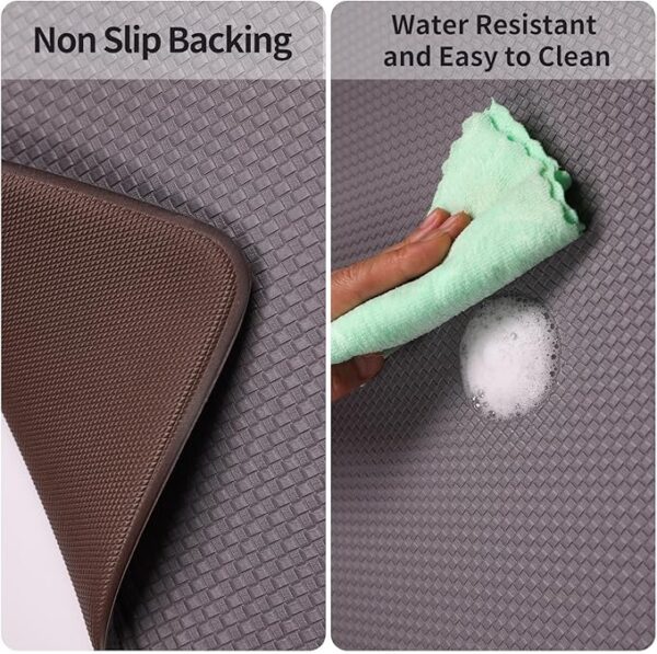 Cushioned Anti-Fatigue Kitchen Mats - Gray (Set of 2) - Image 6