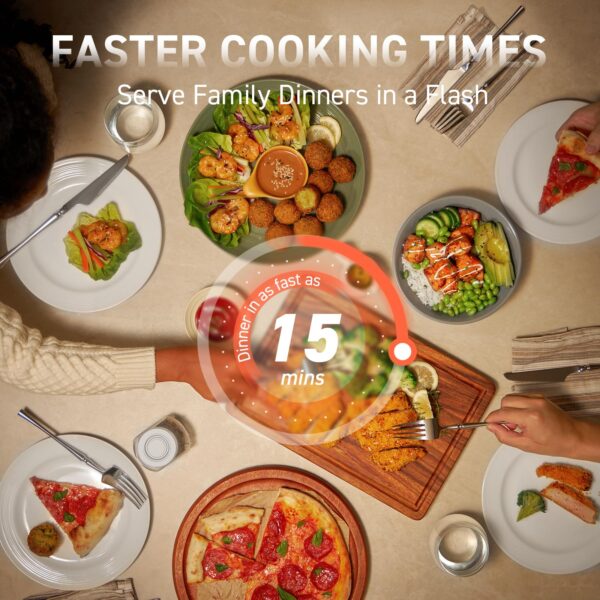 COSORI Air Fryer 9-in-1, Compact & Large 6-Qt, Fast Turbo Modes, 90°–450°F Even Results With Precise Temperature Control, Up to 95% Less Oil*, Roast, Bake, Dry, Reheat, Frozen, Broil, Proof, Grey - Image 8