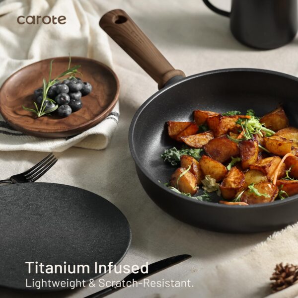 CAROTE Nonstick Pots and Pans,Cookware Set 16pcs Kitchen Cooking Sets, Pot and Pan Non Stick w/Frying pan - Image 4