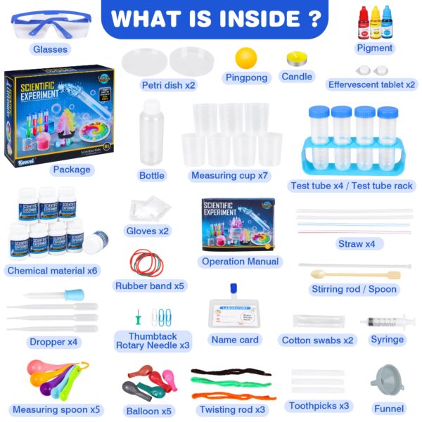Science Kit for Kids,80 Science Lab Experiments,Scientist Costume Role Play STEM Educational Learning Scientific Tools,Birthday Gifts and Toys for 6 7 8 9 Years Old Boys Girls Kids - Image 7