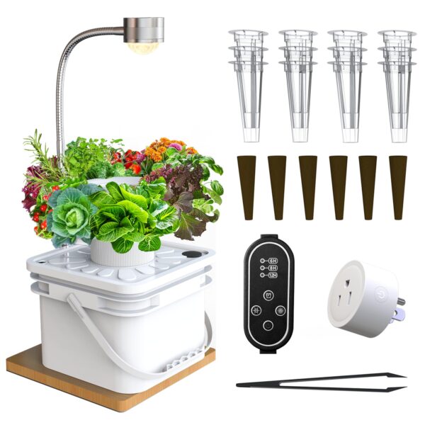 Sjzxuv Indoor Garden Hydroponics Growing System Herb Garden Planter Indoor kit with LED Grow Light Height Adjustable Smart Water Pump Fresh Vegetables - Vertical Hydroponic for Home Kitchen Office - Image 2