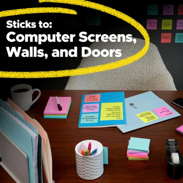 Post-it Super Sticky Notes, Limited Edition Color Collection, 3x3 in, 15 Pads/Pack, 45 Sheets/Pad - Image 9