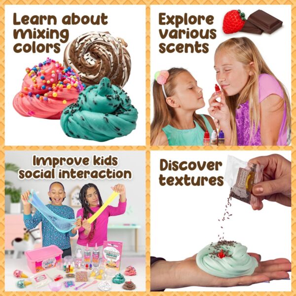 Original Stationery DIY Ice Cream Slime Kit for Girls, Amazing Ice Cream Slime Making Kit to Make Butter Cloud & Foam Slimes, Fun Easter Present, 10 Year Old Girl Birthday Gifts & Toys for Girls 8-10 - Image 3
