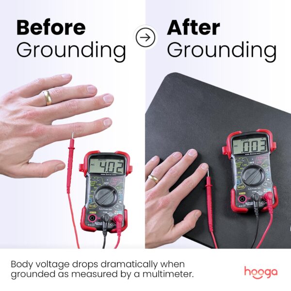 Hooga Grounding Mat for Sleep, Energy, Pain Relief, Inflammation, Balance, Wellness. Earth Connected Therapy. Indoor Grounding at Home, Office, Work. 15 Foot Cord Included. Conductive Carbon - Image 5