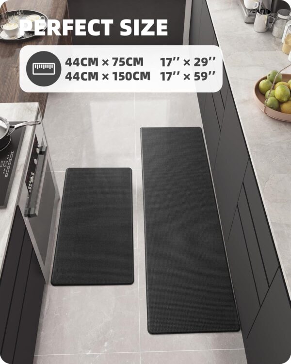 Cushioned Anti-Fatigue Kitchen Mats - Black (Set of 2) - Image 6