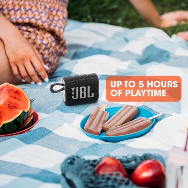 JBL Go 3 Eco - Portable Mini Bluetooth Speaker, big audio and punchy bass, IP67 waterproof and dustproof, 5 hours of playtime, Made in part with recycled materials (Eco Blue) - Image 26