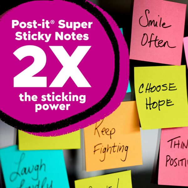 Post-it Super Sticky Notes, Limited Edition Color Collection, 3x3 in, 15 Pads/Pack, 45 Sheets/Pad - Image 5